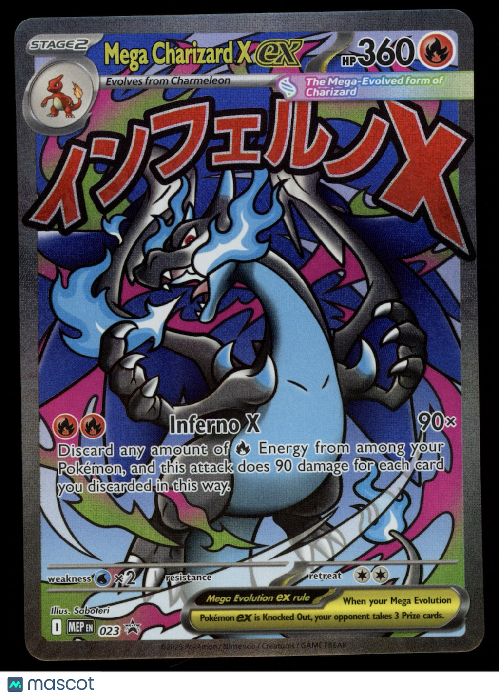 MEGA CHARIZARD EX 2025 Pokemon Mega Evolution Black Star Promo UPC #023