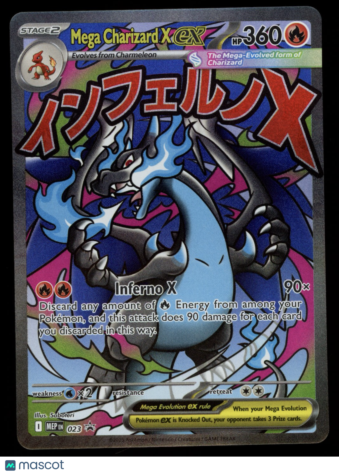 MEGA CHARIZARD EX 2025 Pokemon Mega Evolution Black Star Promo UPC #023