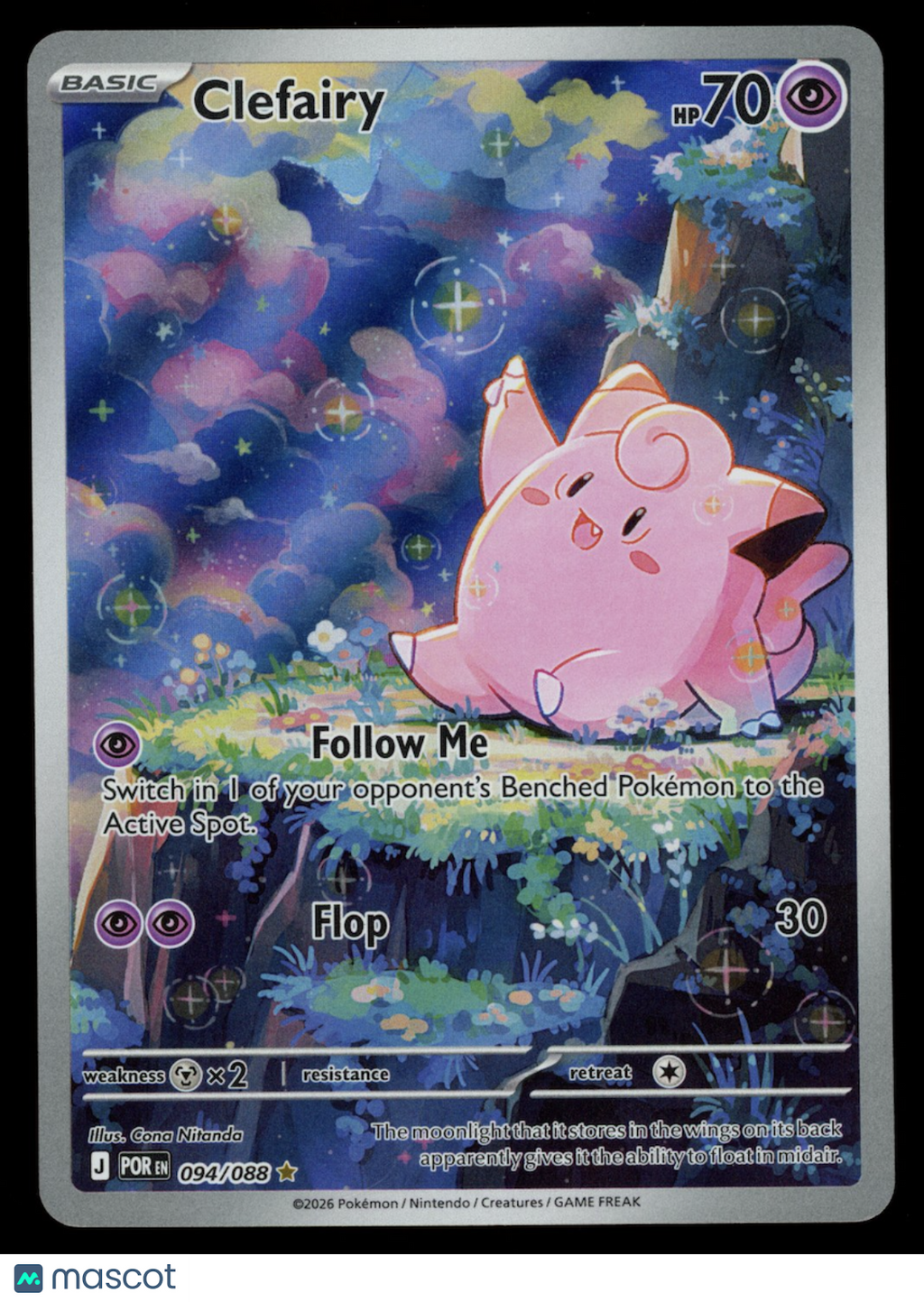 CLEFAIRY 2026 Pokemon Mega Evolution Perfect Order #94/88 Illustration Rare