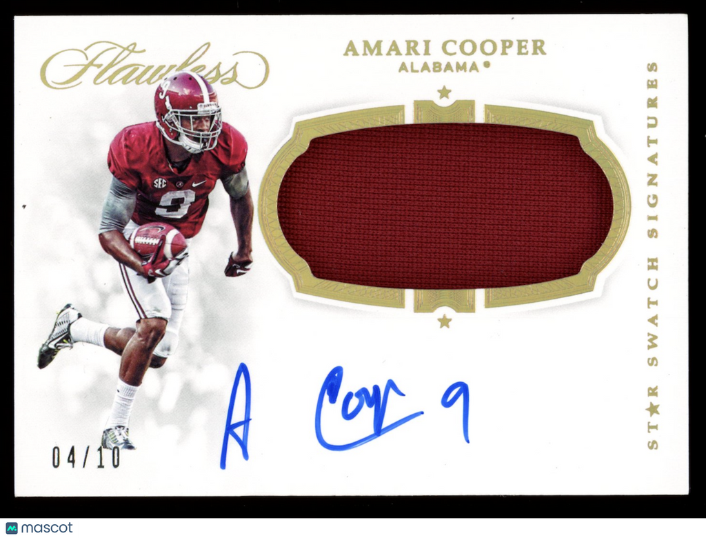 AMARI COOPER 2019 Panini Flawless Collegiate Patch Auto /10 #3 Alabama