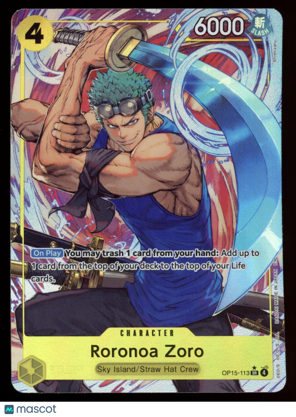 RORONOA ZORO One Piece Adventure on Kami's Island Alt Art SR #OP15-113