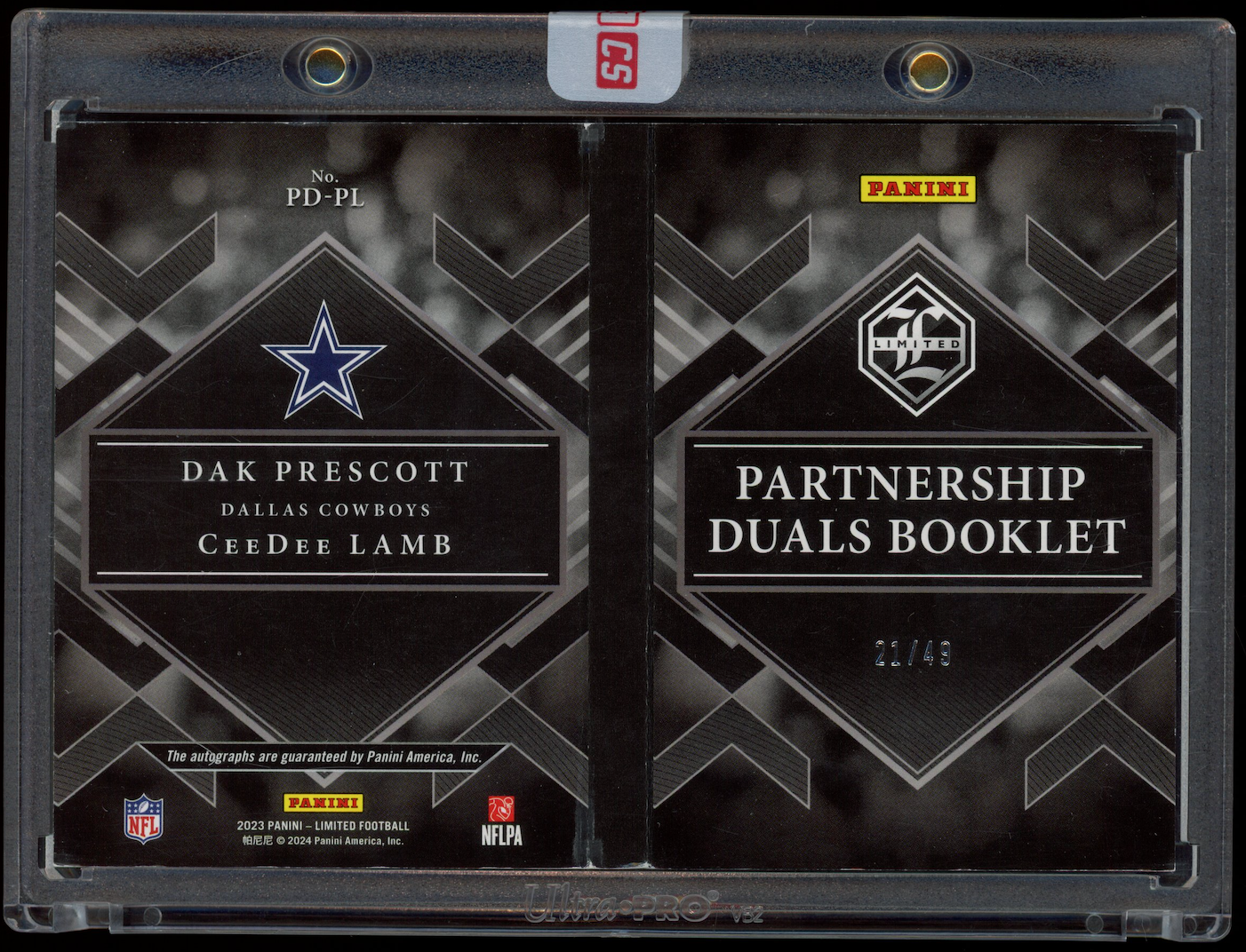DAK PRESCOTT CEEDEE LAMB 2023 Limited Partnership Duals Booklet Auto /49 #PD-PL