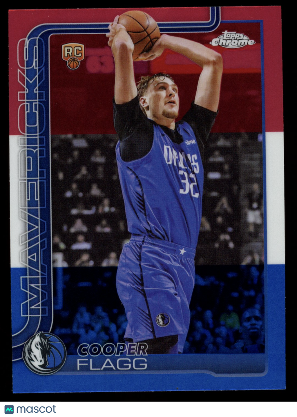 COOPER FLAGG 2025-26 Topps Chrome Rookie Red White & Blue Refractor #251 Mavs