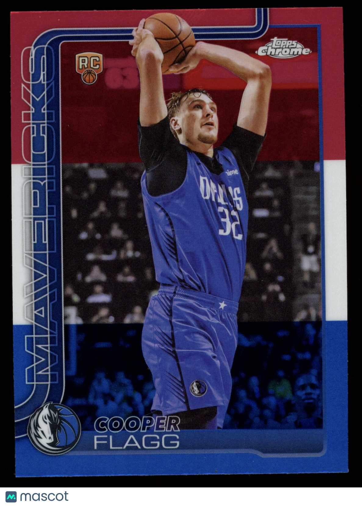 COOPER FLAGG 2025-26 Topps Chrome Rookie Red White & Blue Refractor #251 Mavs