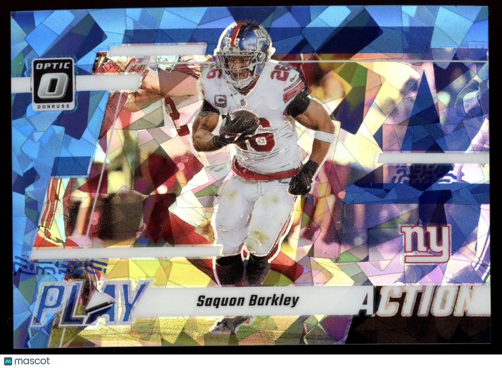 SAQUON BARKLEY 2023 Panini Donruss Optic Play Action Ice Prizm /15 #9 Giants