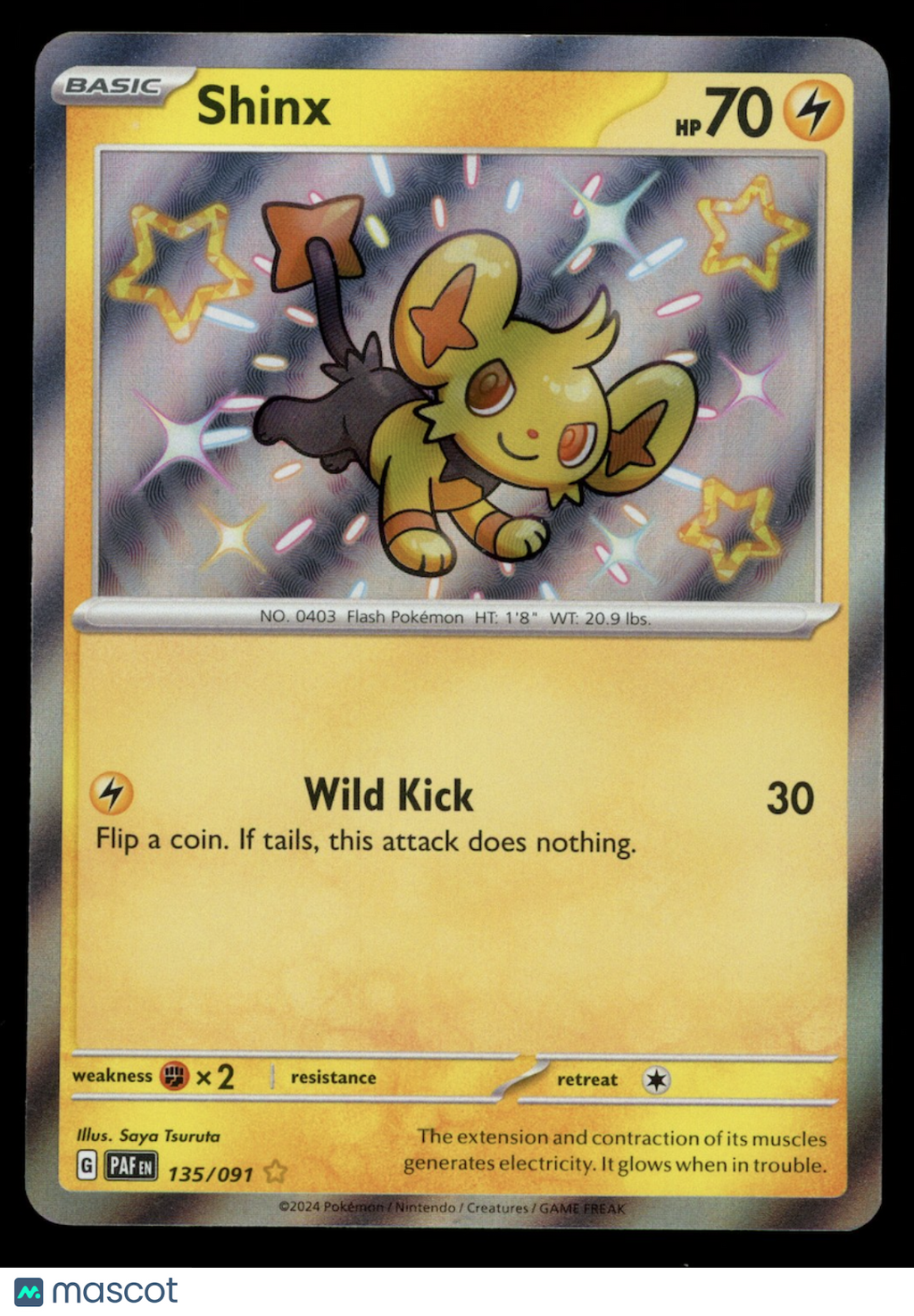 SHINX 2024 Pokemon S&V Paldean Fates #135/91 Shiny Rare