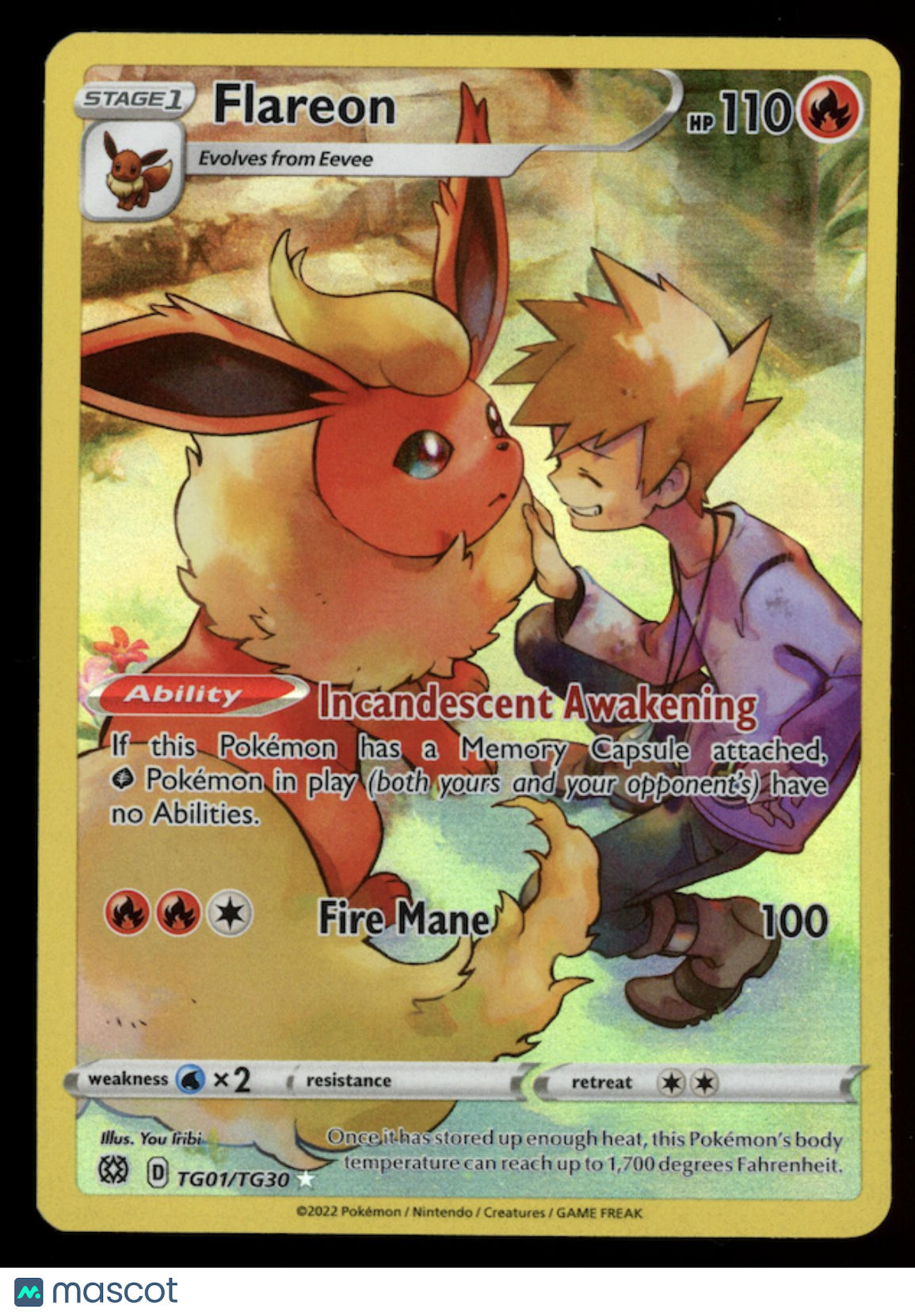 FLAREON 2022 Pokemon SWSH Brilliant Stars Trainer Gallery #TG01/TG30 Ultra Rare