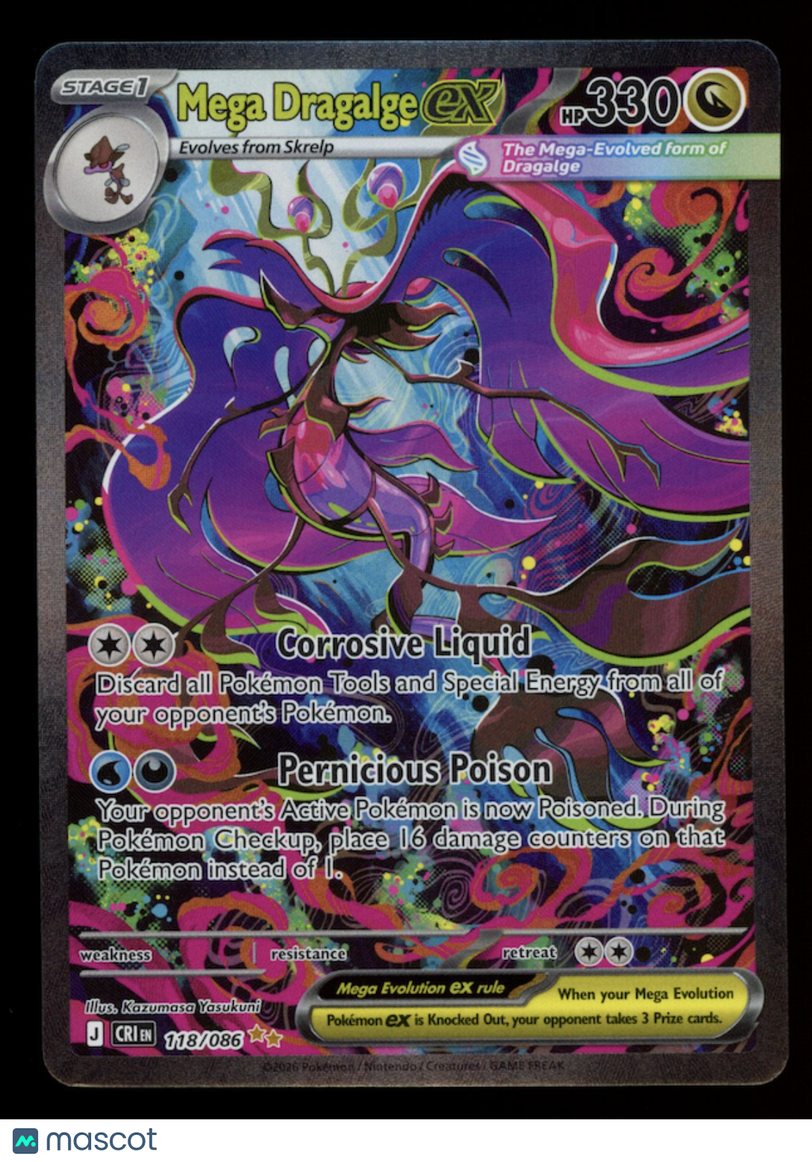 MEGA DRAGALGE EX 2026 Pokemon ME Chaos Rising #118 Special Illustration Rare