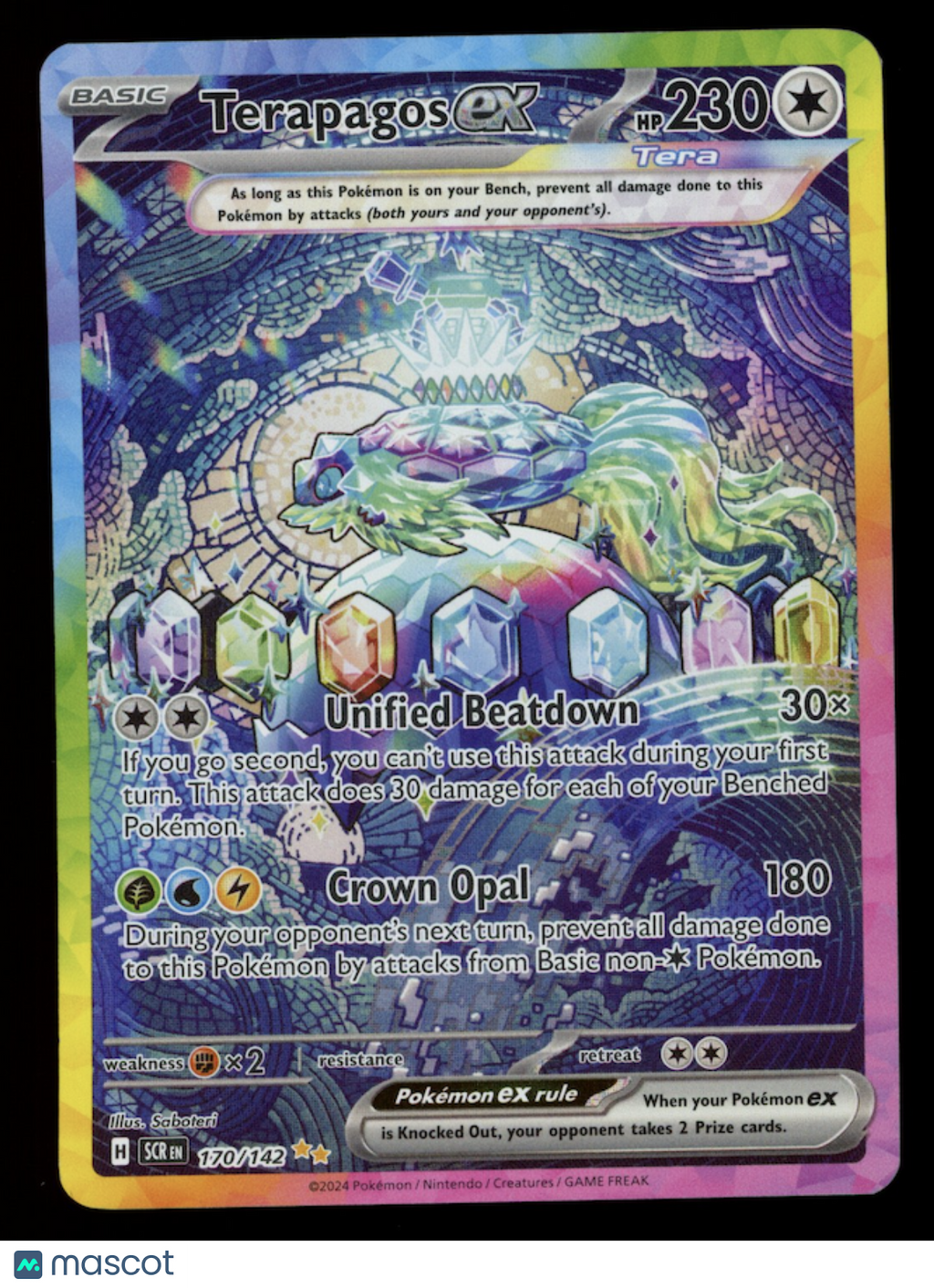 TERAPAGOS EX 2024 Pokemon S&V Stellar Crown #170/142 Special Illustration Rare
