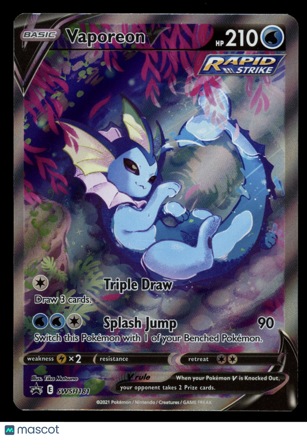 VAPOREON V 2021 Pokemon Sword & Shield Black Star Promo #SWSH181