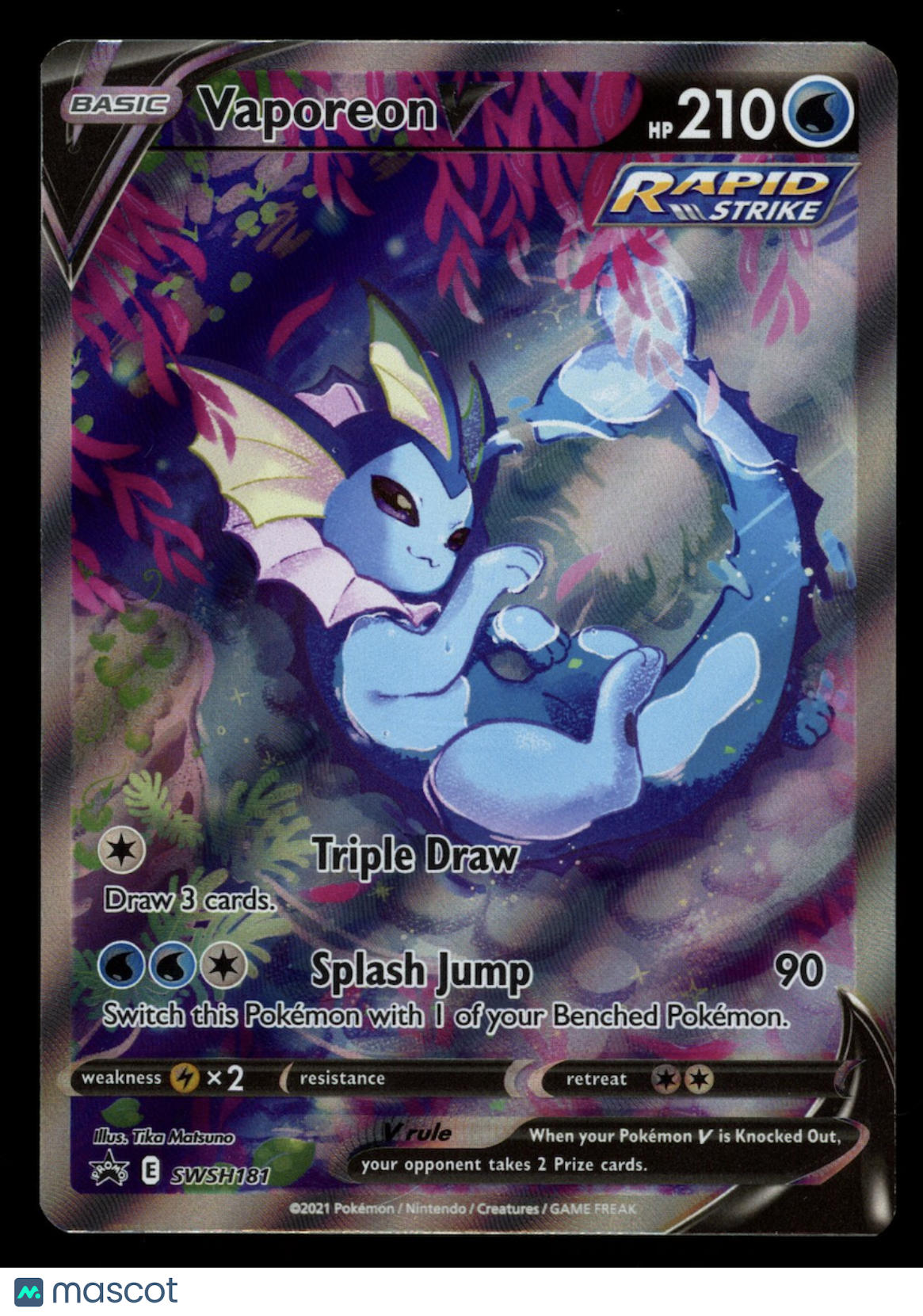 VAPOREON V 2021 Pokemon Sword & Shield Black Star Promo #SWSH181