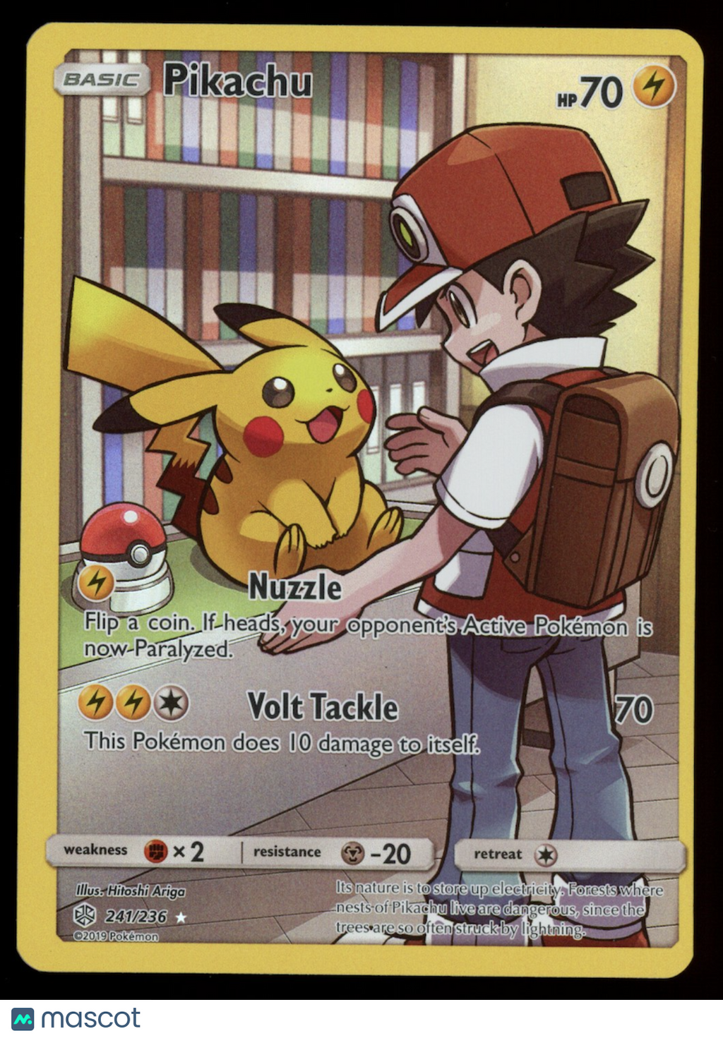 PIKACHU 2019 Pokemon Sun & Moon Cosmic Eclipse #241/236 Secret Rare