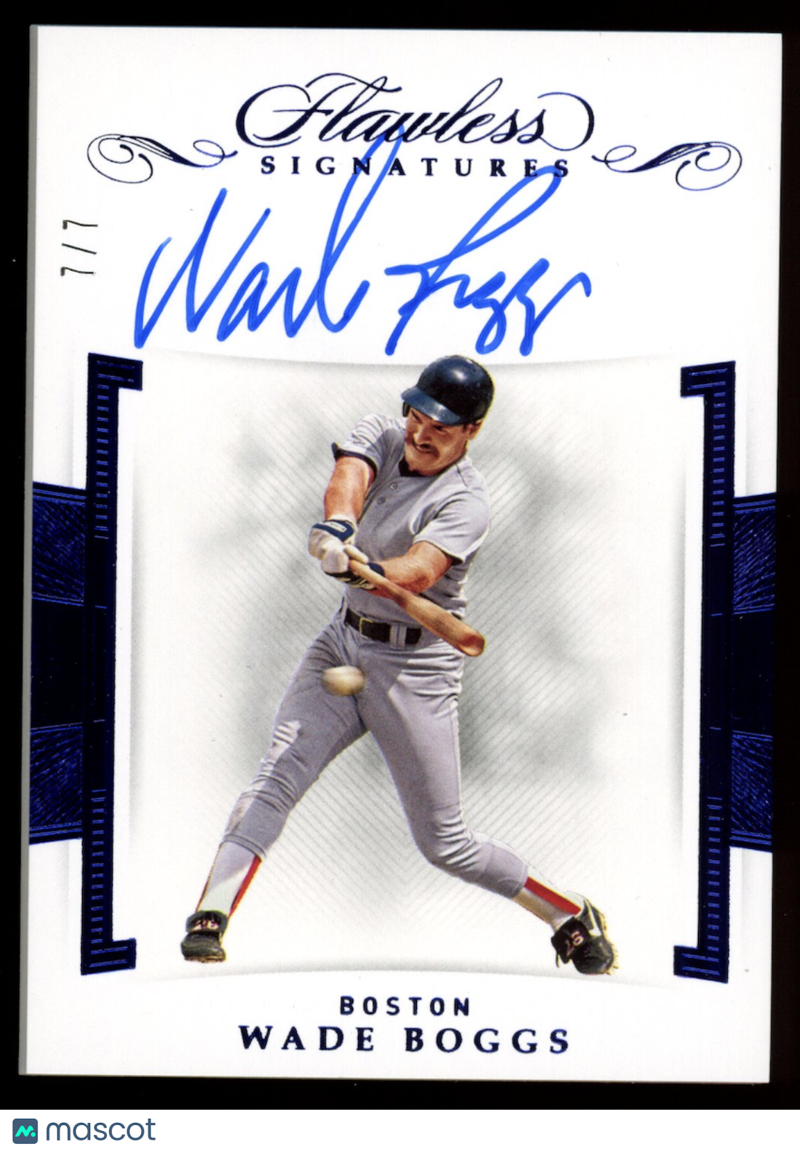 WADE BOGGS 2020 Panini Flawless Sapphire Auto /7 #FS-WA HOF Red Sox
