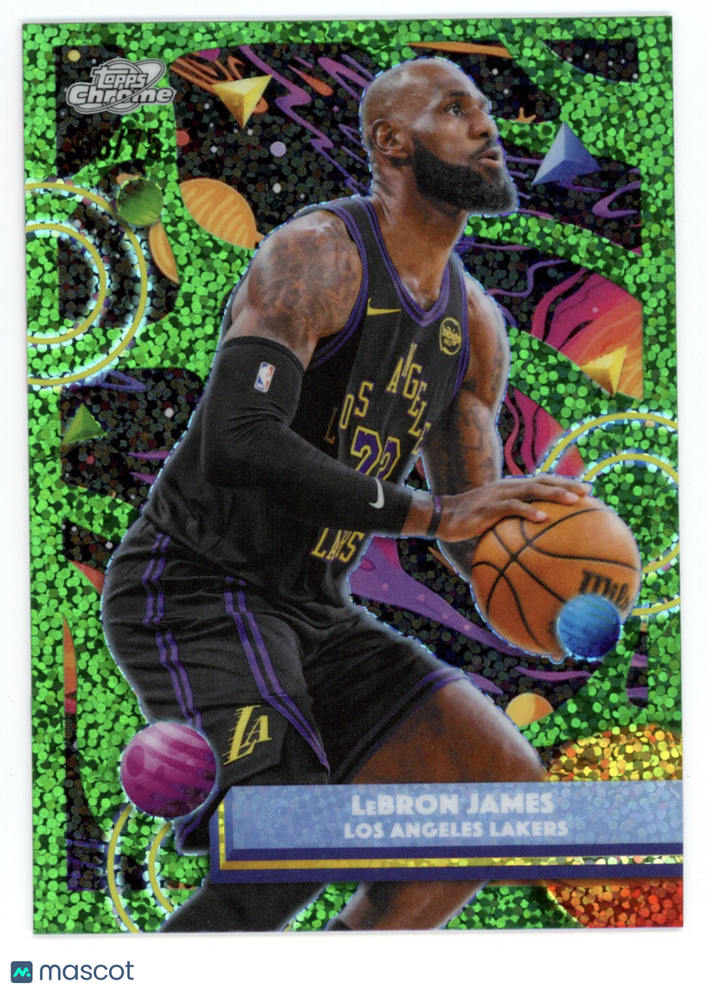 LEBRON JAMES 2025-26 Topps Cosmic Chrome Green Space Dust /75 #157 Lakers
