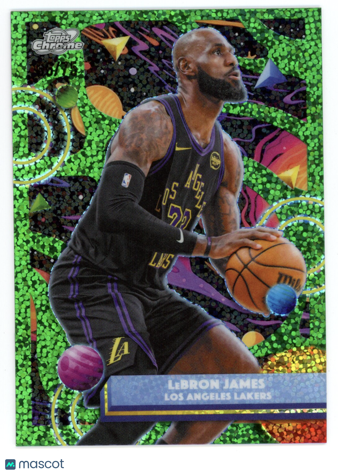 LEBRON JAMES 2025-26 Topps Cosmic Chrome Green Space Dust /75 #157 Lakers