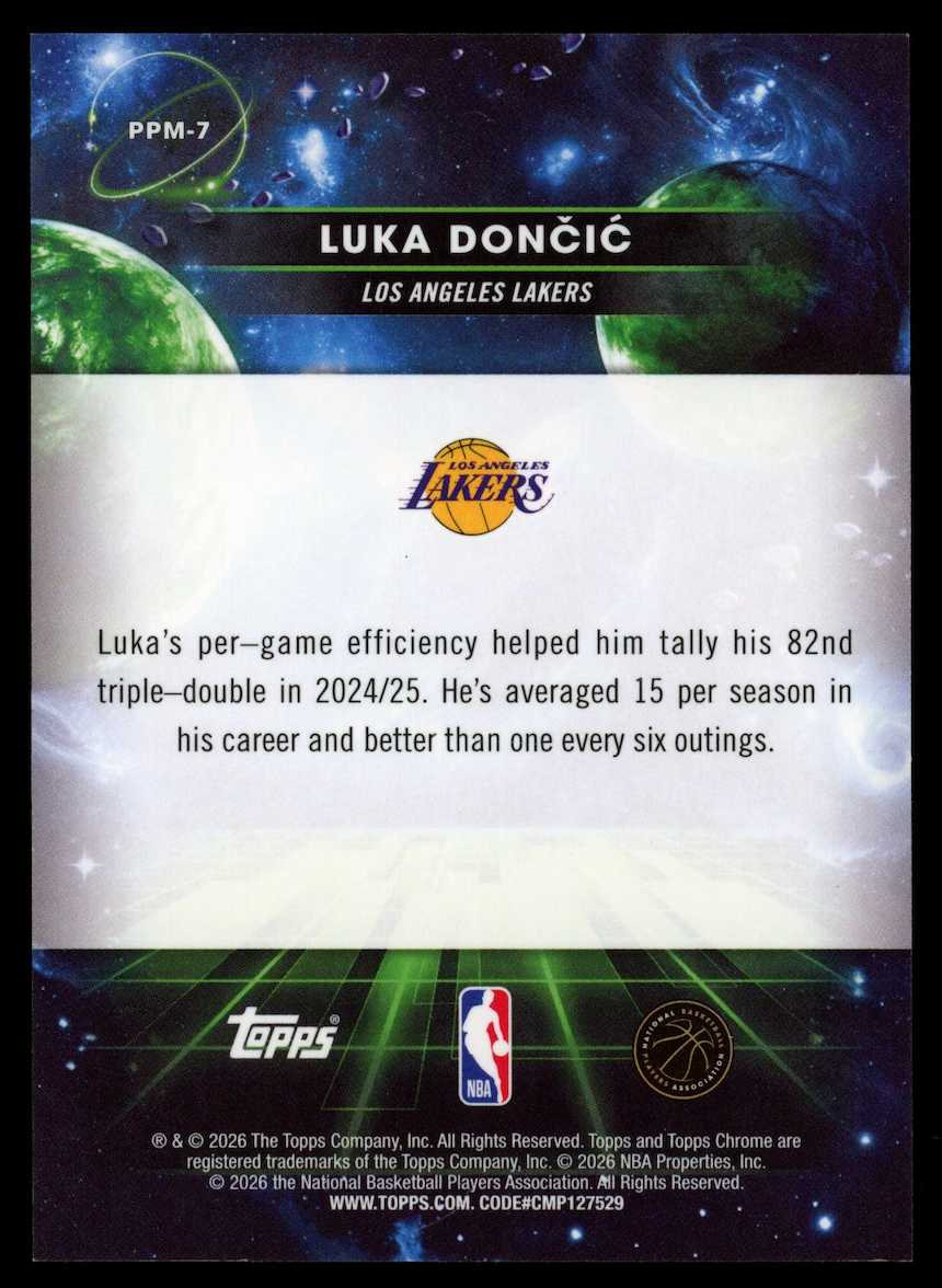 LUKA DONCIC 2025-26 Topps Cosmic Chrome Planetary Pursuit Mercury SSP #PPM-7