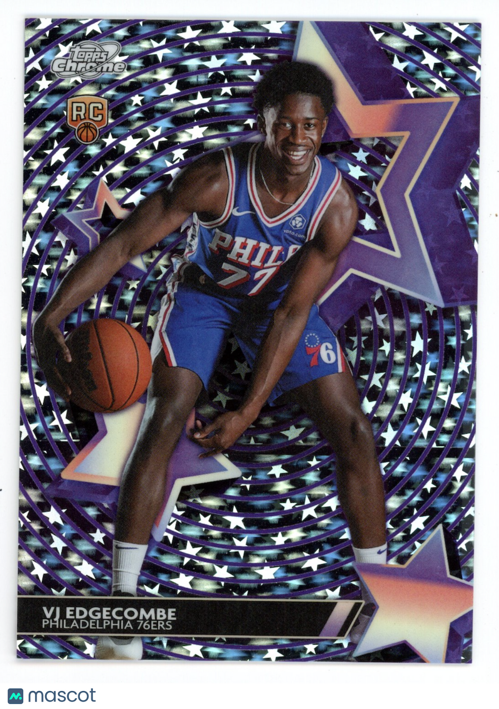 VJ EDGECOMBE 2025-26 Topps Cosmic Chrome Rookie Starfractor SSP #SF-33 76ers
