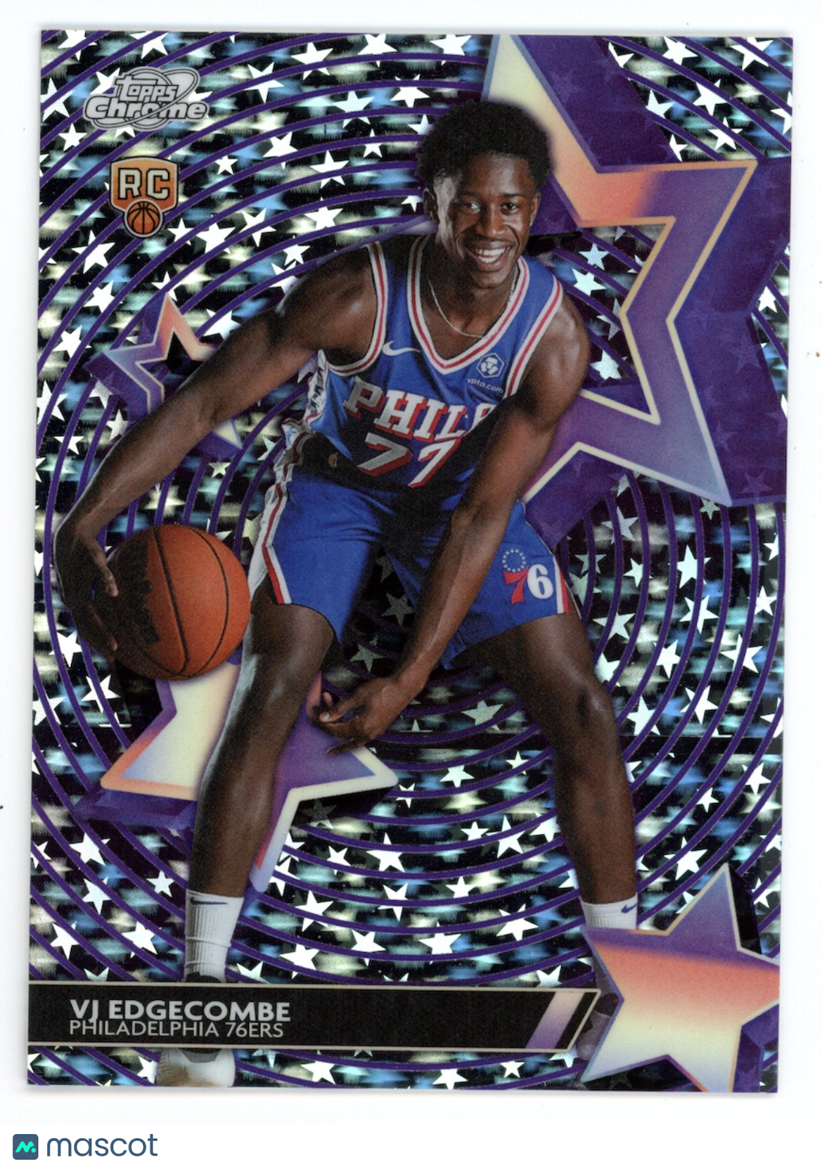 VJ EDGECOMBE 2025-26 Topps Cosmic Chrome Rookie Starfractor SSP #SF-33 76ers