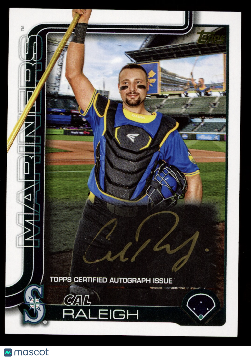 CAL RALEIGH 2025 Topps Update Series Golden Mirror Auto SSP #603 Mariners