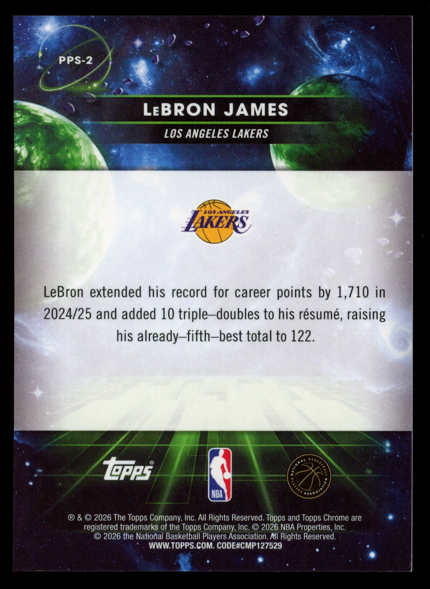 LEBRON JAMES 2025-26 Topps Cosmic Chrome Planetary Pursuit Sun SSP #PPS-2 Lakers