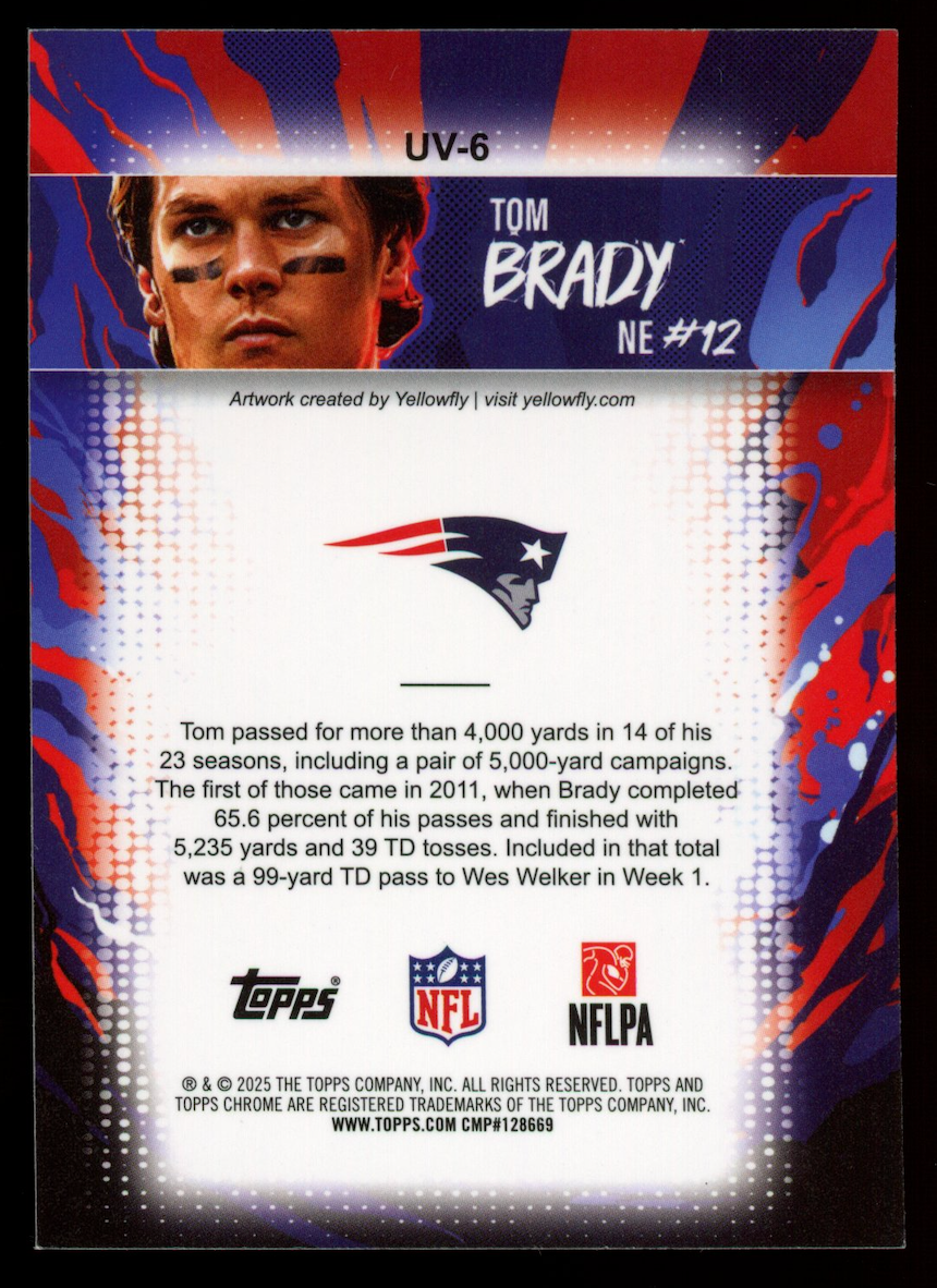TOM BRADY 2025 Topps Chrome Ultra Violet Case Hit SSP #UV-6 Patriots