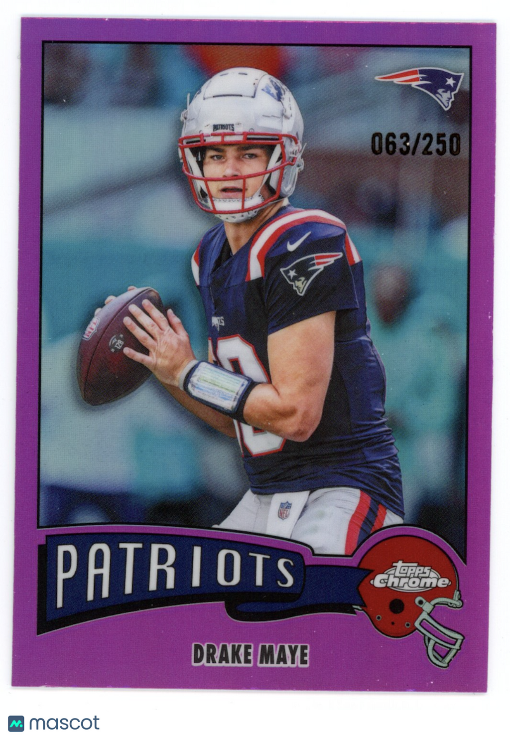DRAKE MAYE 2025 Topps Chrome 1975 Pink Refractor /250 #1975-23 Patriots