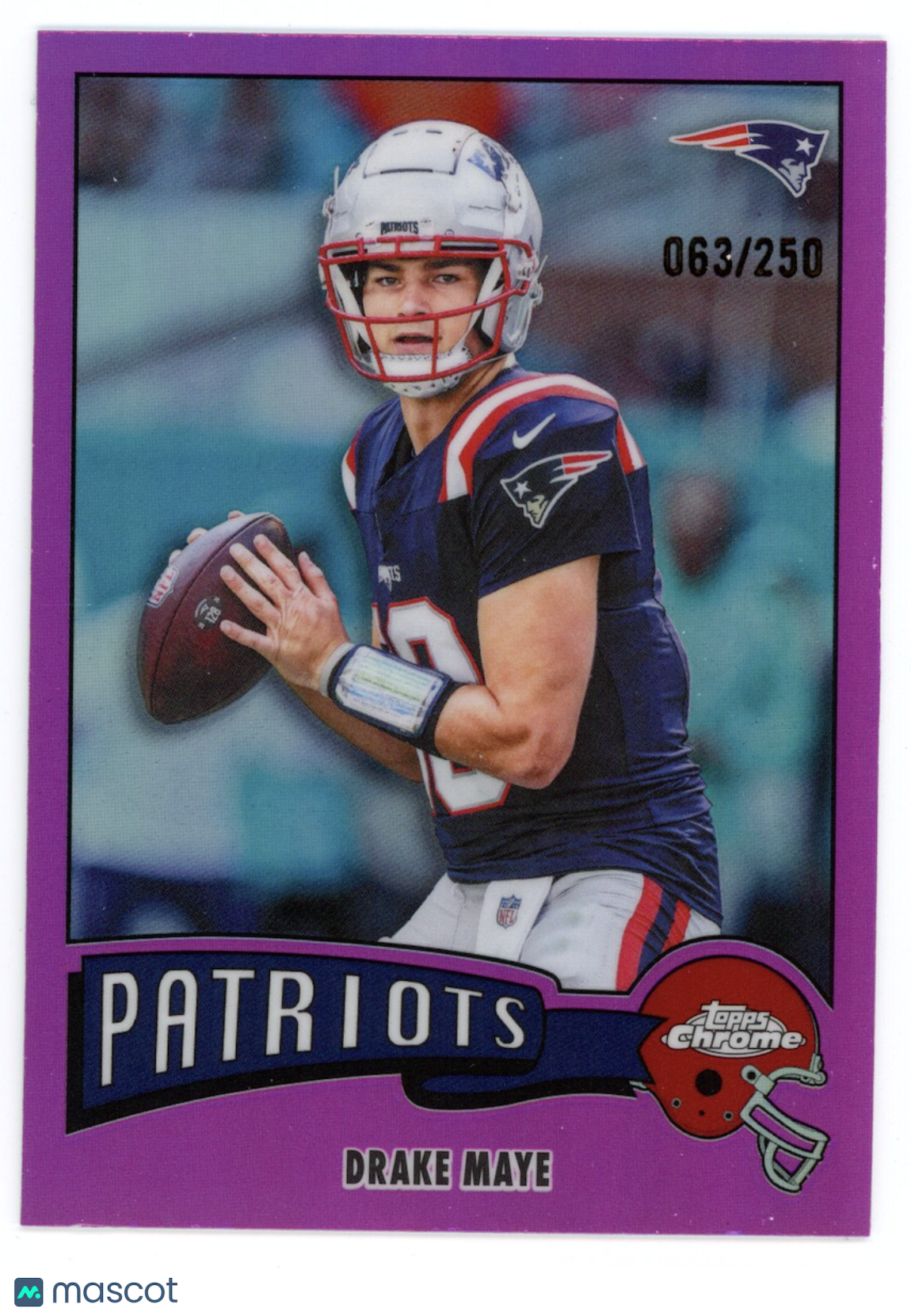DRAKE MAYE 2025 Topps Chrome 1975 Pink Refractor /250 #1975-23 Patriots