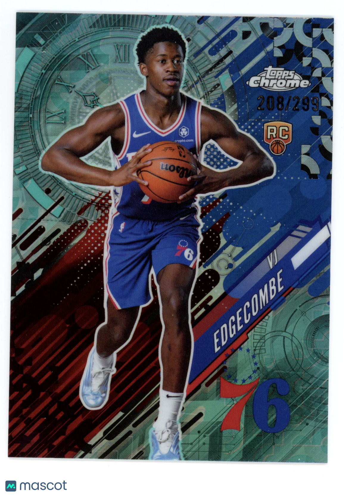 VJ EDGECOMBE 2025-26 Topps Chrome Go Time Rookie Teal Refractor /299 #GT18 76ers