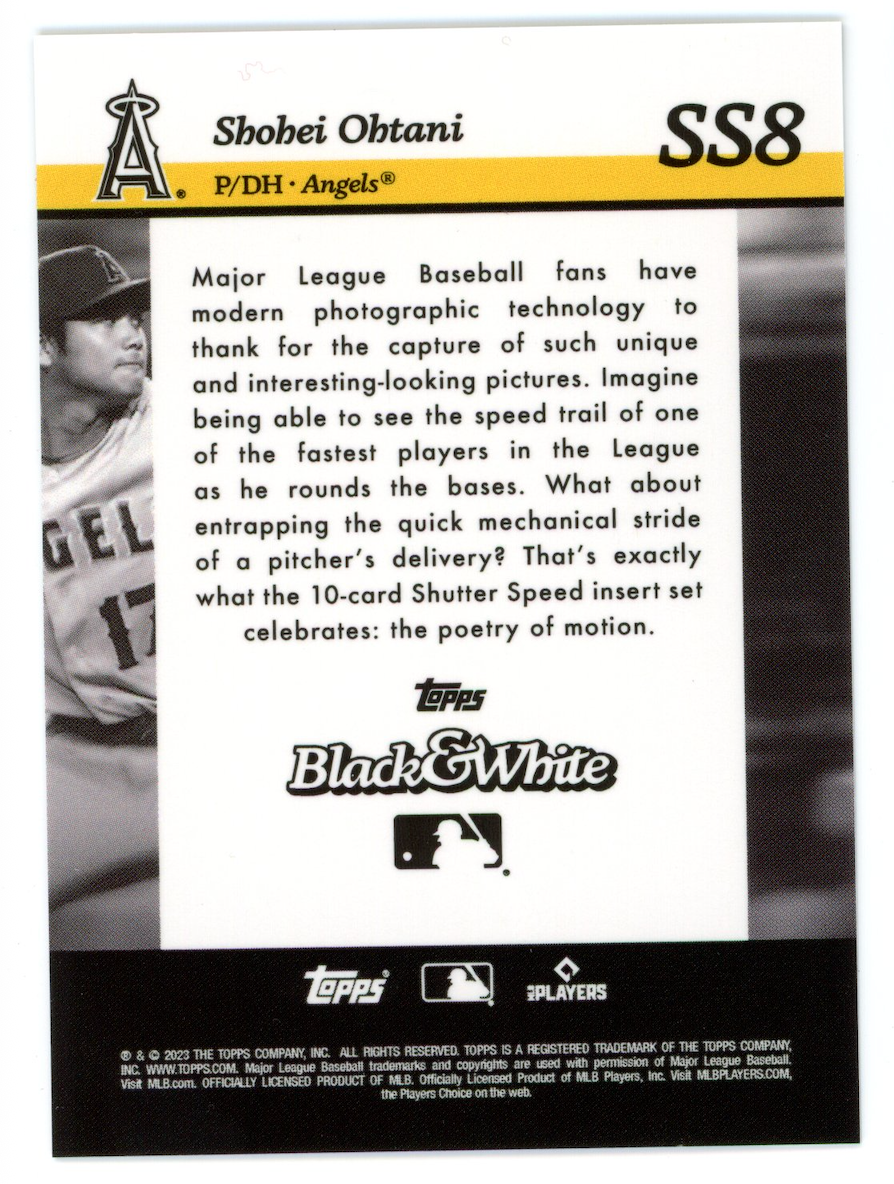 SHOHEI OHTANI 2023 Topps Black & White Shutter Speed #SS8 Angels