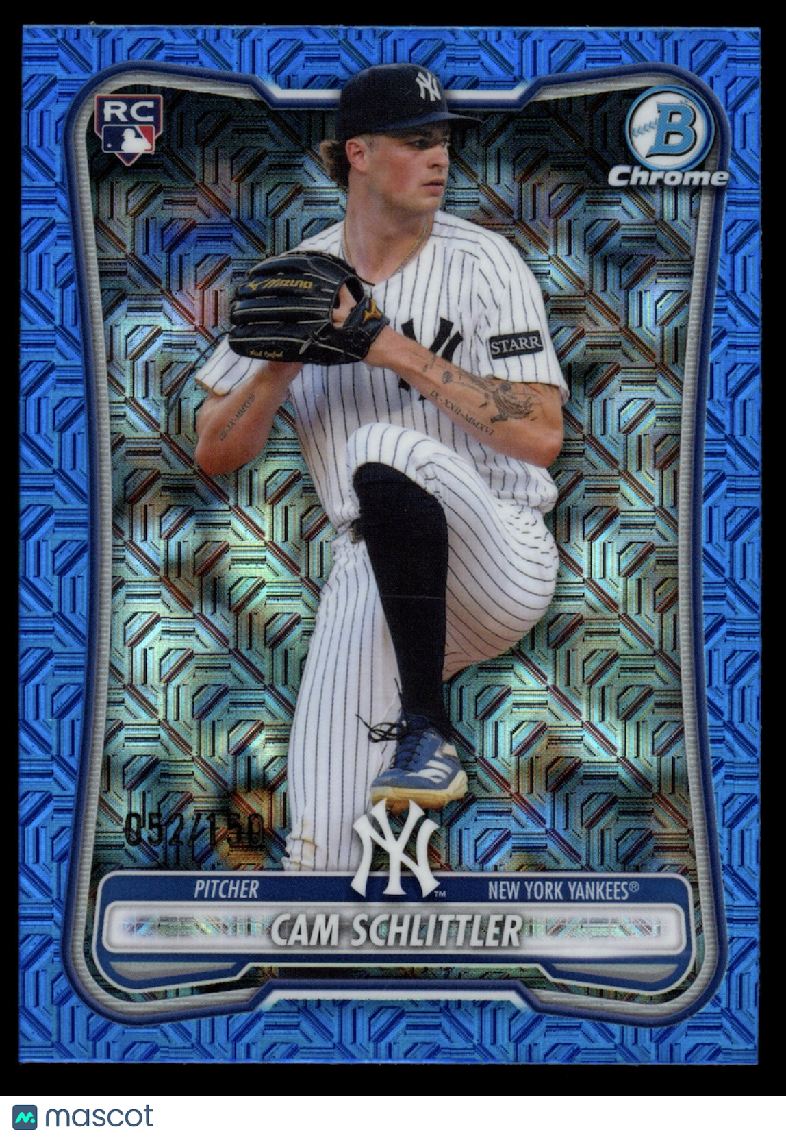 CAM SCHLITTLER 2026 Bowman Chrome Rookie Blue Mojo Refractor /150 #53 Yankees