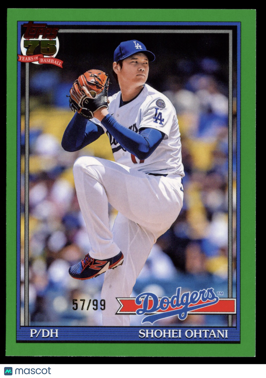 SHOHEI OHTANI 2026 Topps 75th Anniversary 1991 Green /99 #T91-100 Dodgers