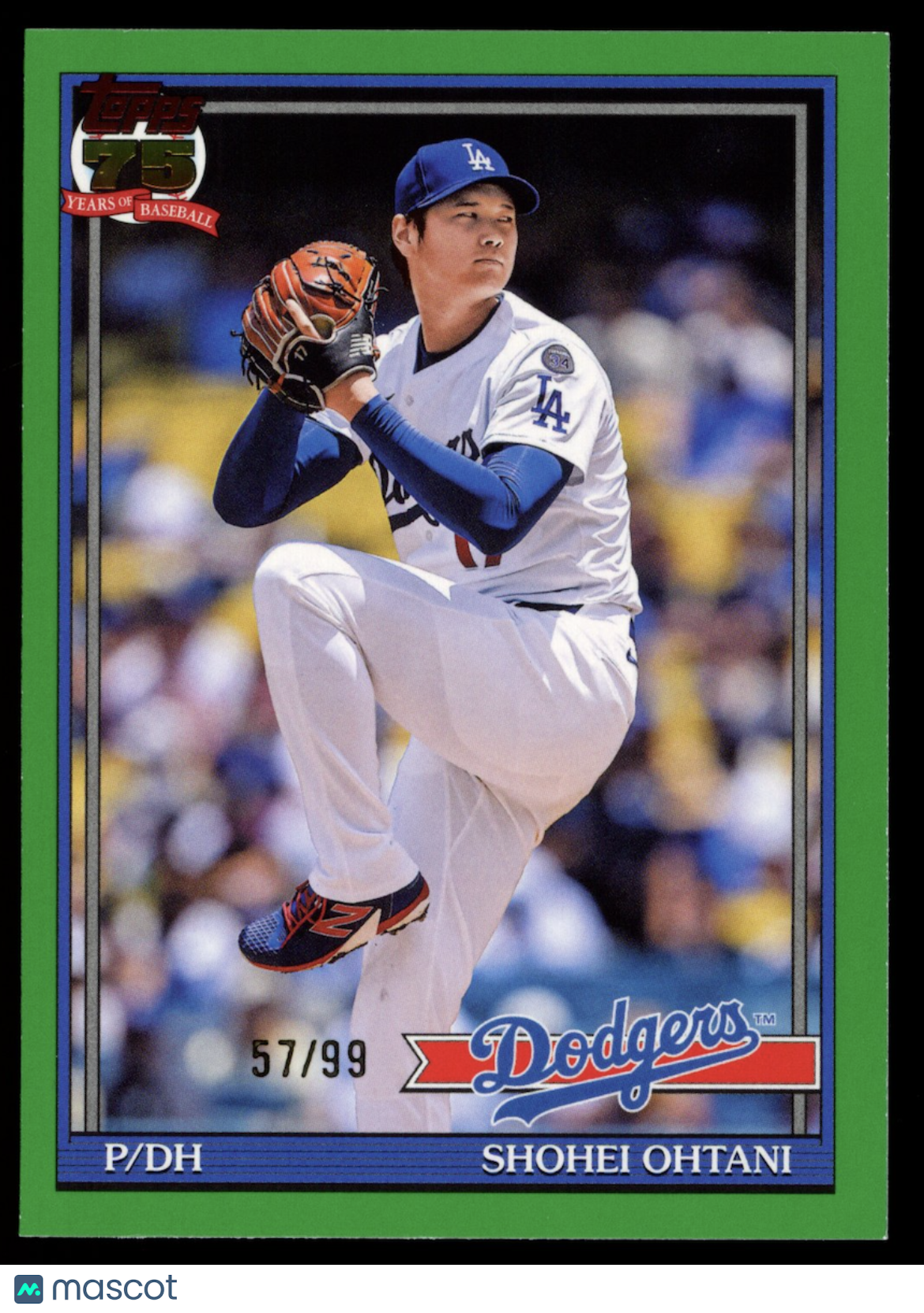 SHOHEI OHTANI 2026 Topps 75th Anniversary 1991 Green /99 #T91-100 Dodgers