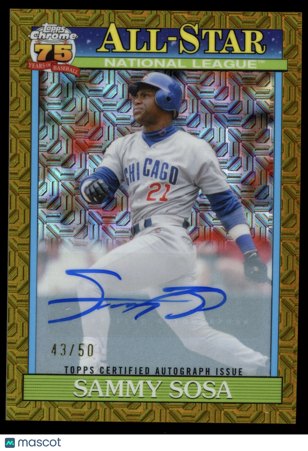 SAMMY SOSA 2026 Topps Series 2 Chrome 75 Years Gold Auto /50 #91ASC-6 Cubs