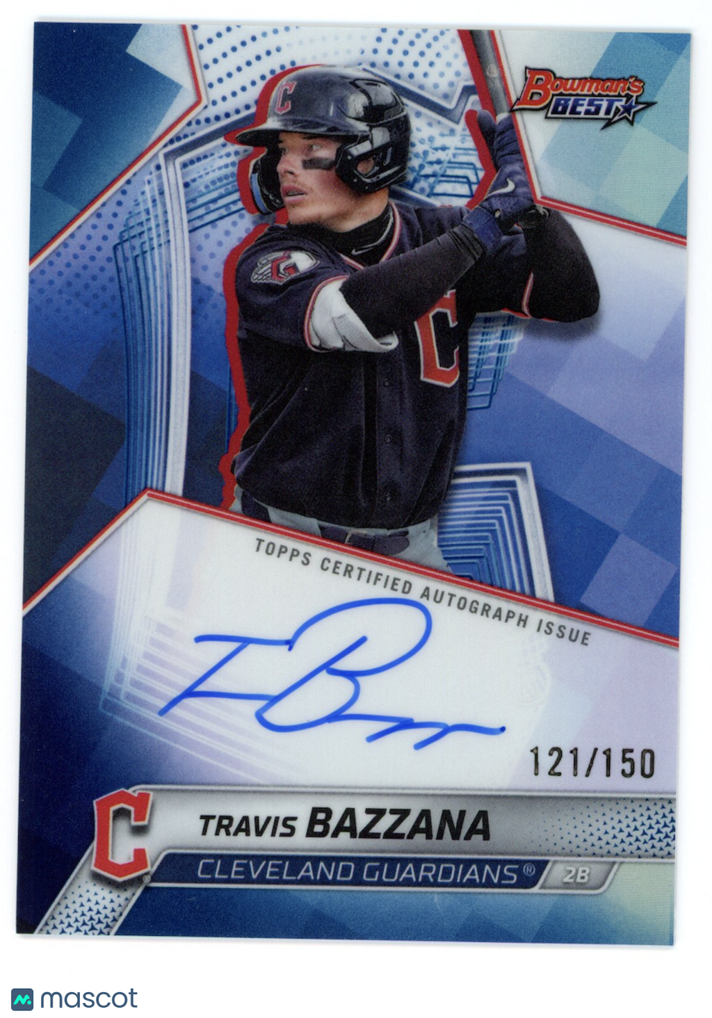 TRAVIS BAZZANA 2025 Bowman's Best Auto Blue Refractor /150 #B25-TB Guardians