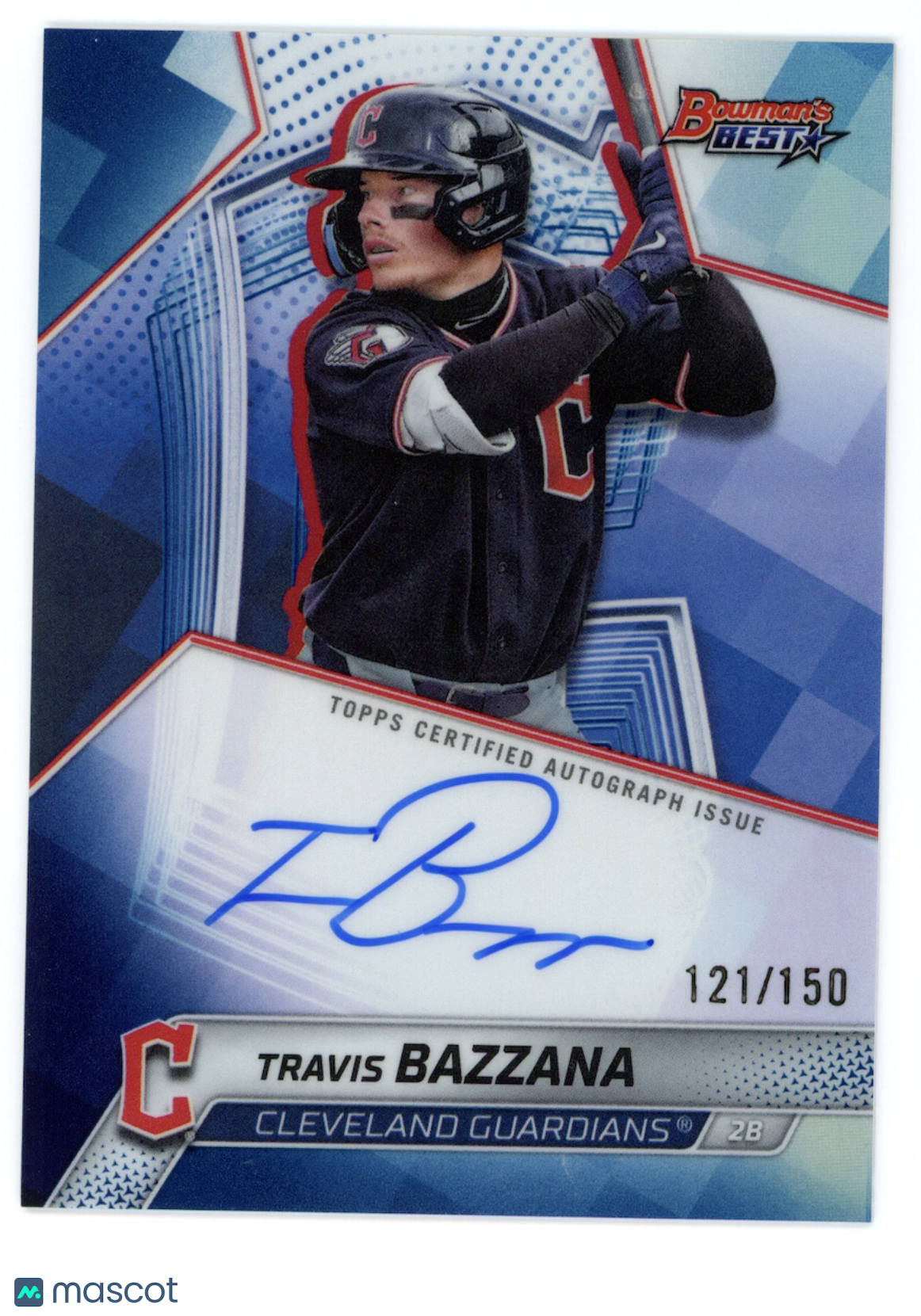 TRAVIS BAZZANA 2025 Bowman's Best Auto Blue Refractor /150 #B25-TB Guardians