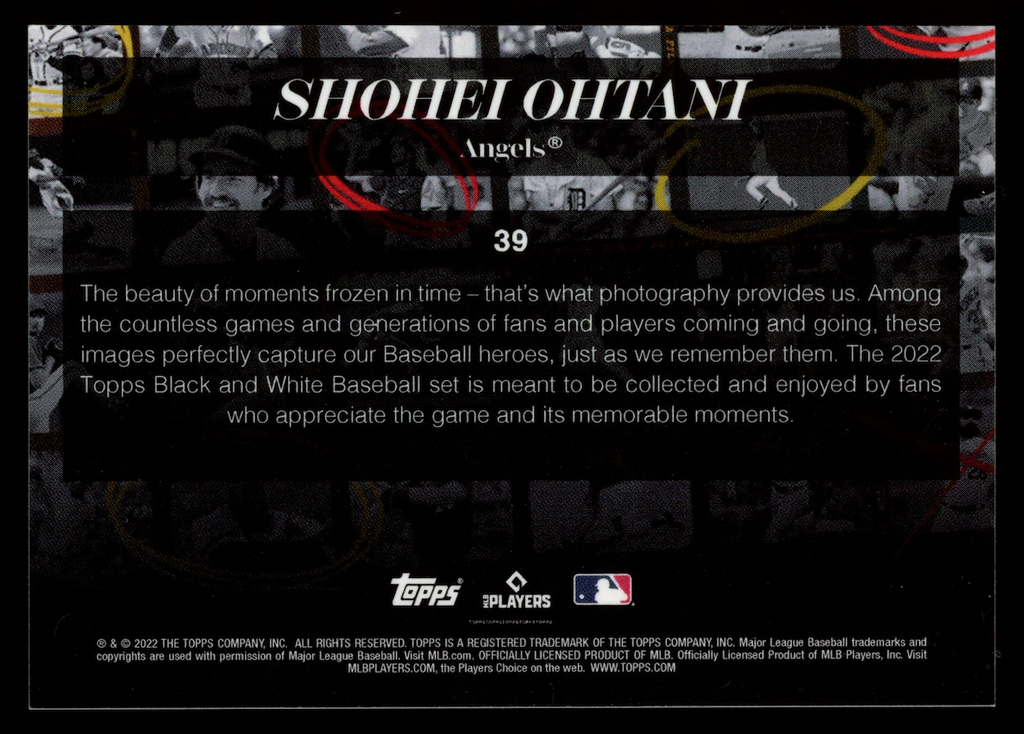 SHOHEI OHTANI 2022 Topps Black & White #39 Los Angeles Angels
