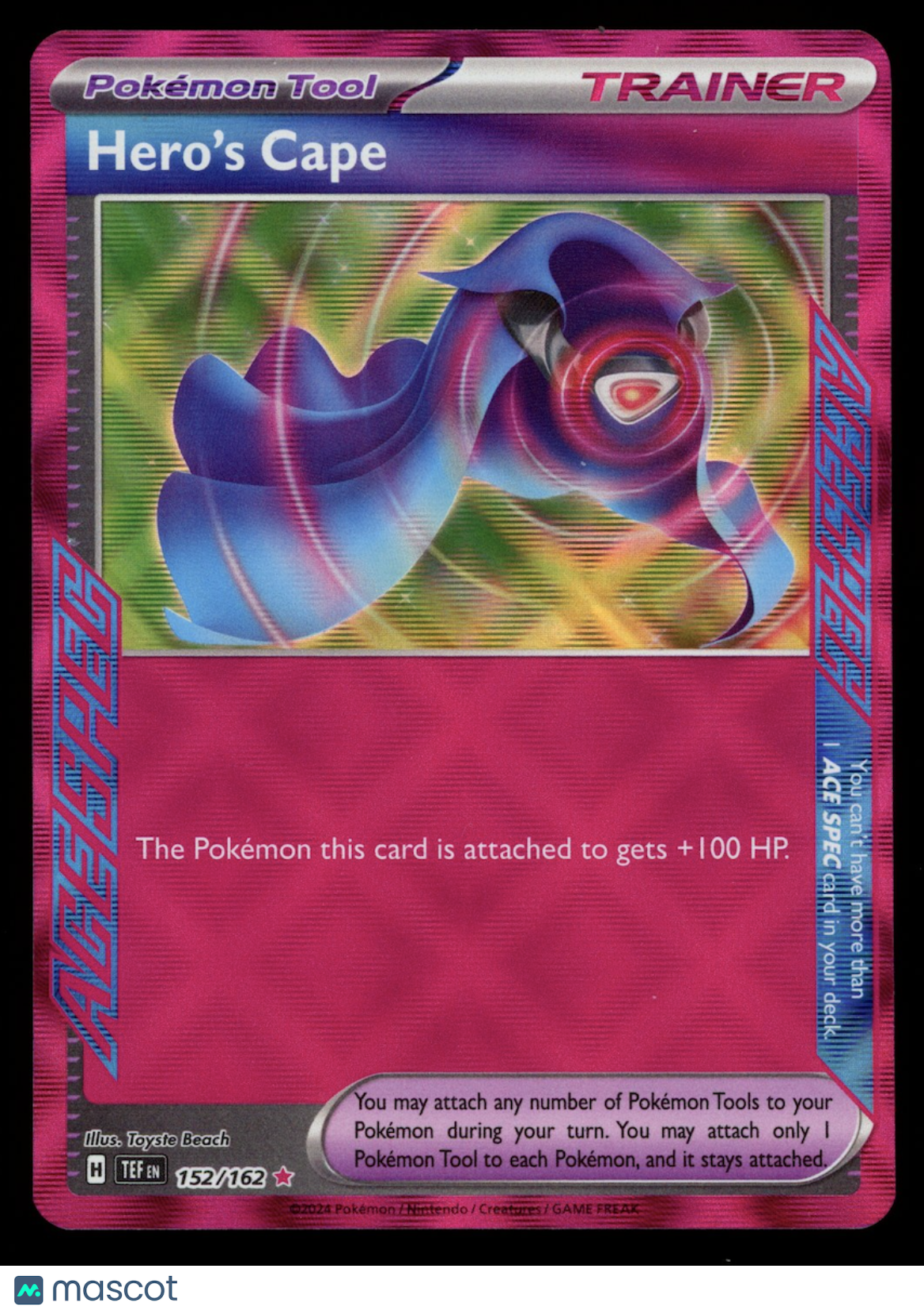 HERO'S CAPE 2024 Pokemon S&V Temporal Forces #152/162 ACE SPEC Rare