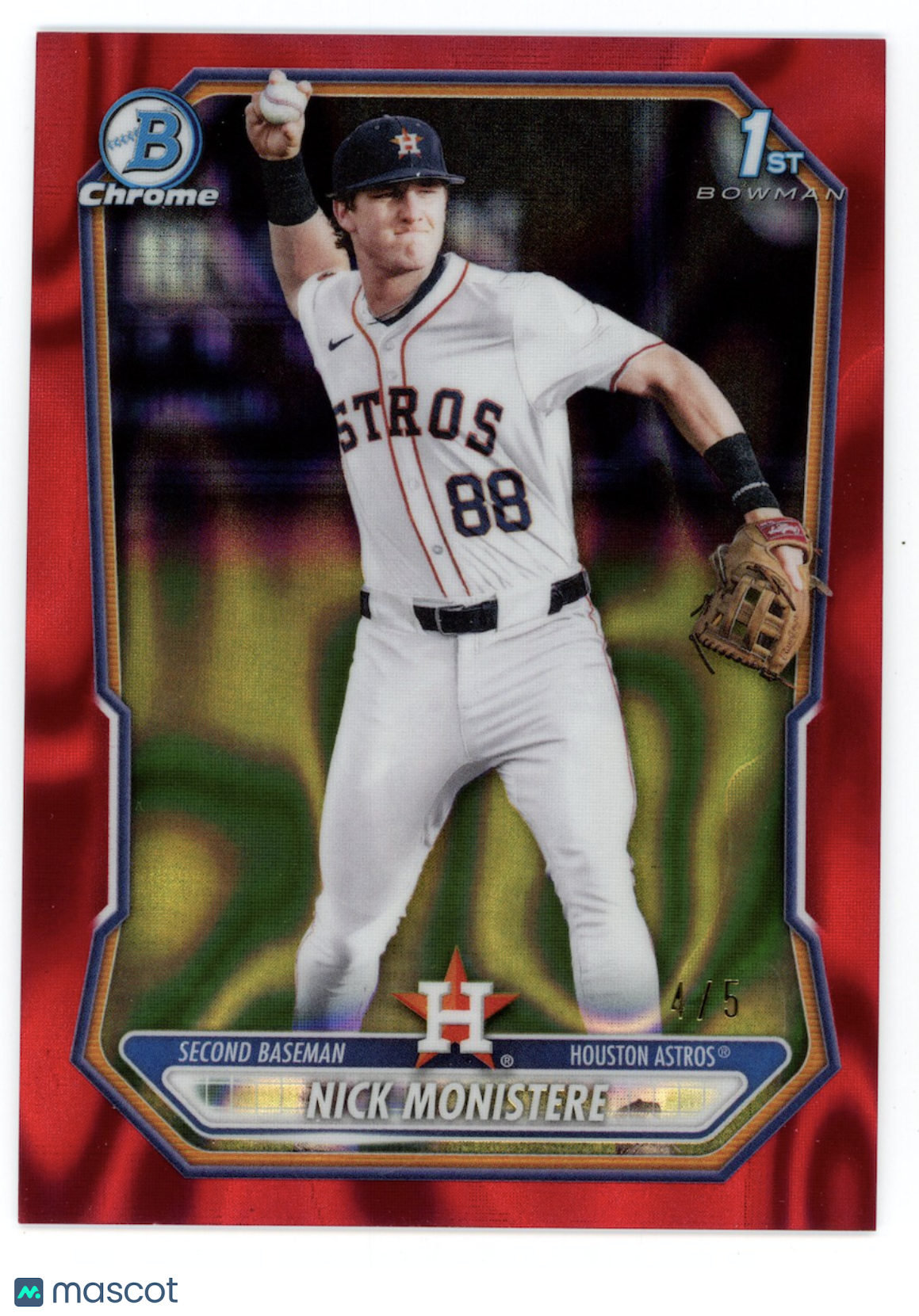 NICK MONISTERE 2026 Bowman Chrome 1st Prospect Red Lava Refractor /5 #BCP-103