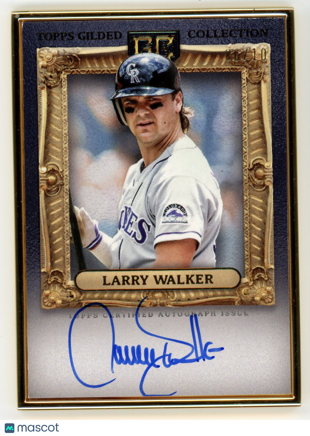 LARRY WALKER 2024 Topps Gilded Collection Gold Framed Auto /10 #HAFA-LW Rockies