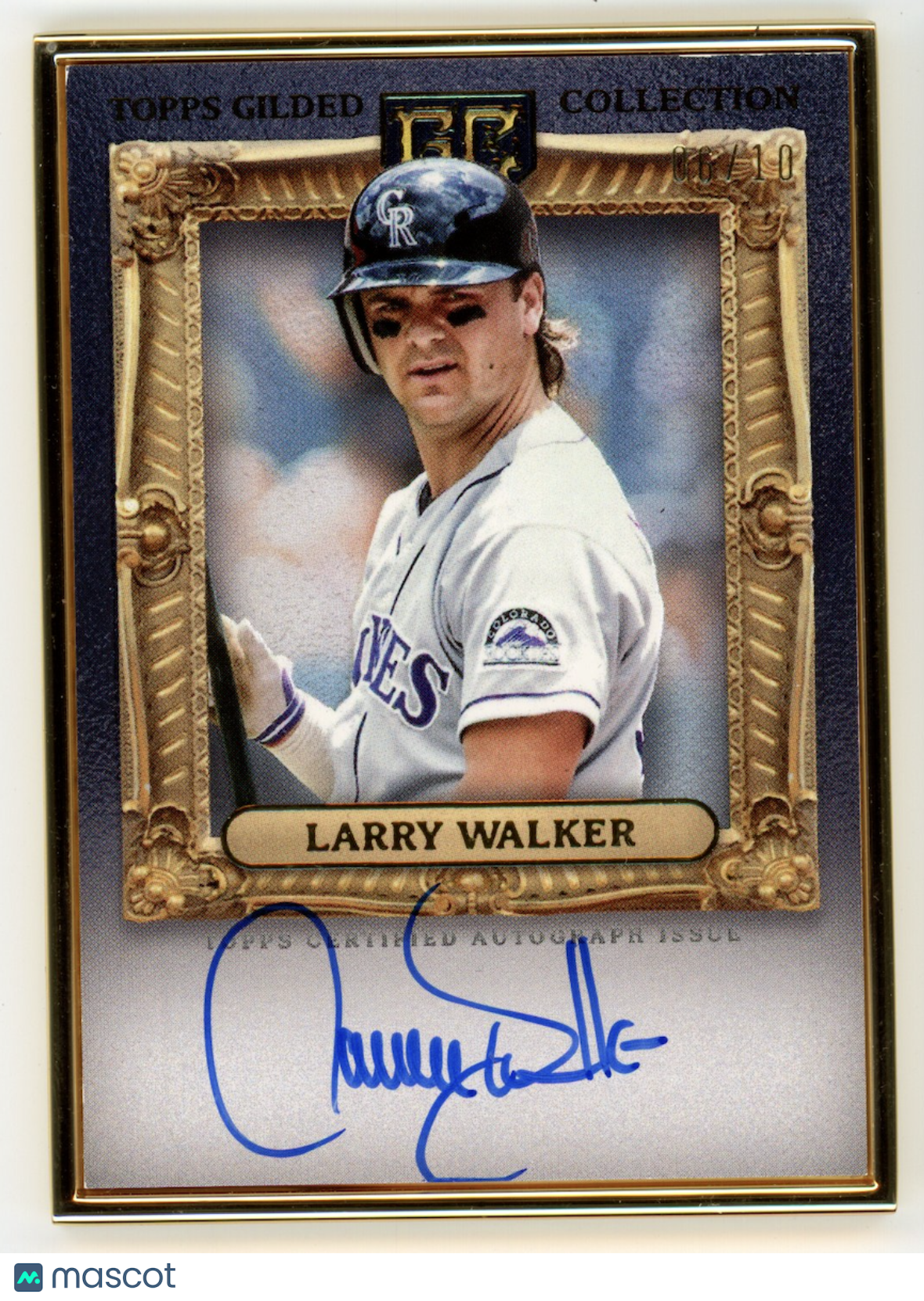 LARRY WALKER 2024 Topps Gilded Collection Gold Framed Auto /10 #HAFA-LW Rockies