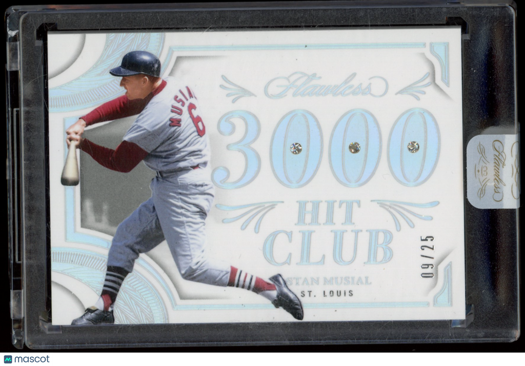 STAN MUSIAL 2025 Panini Flawless 3000 Hit Club Triple Diamond /25 #10 Cardinals