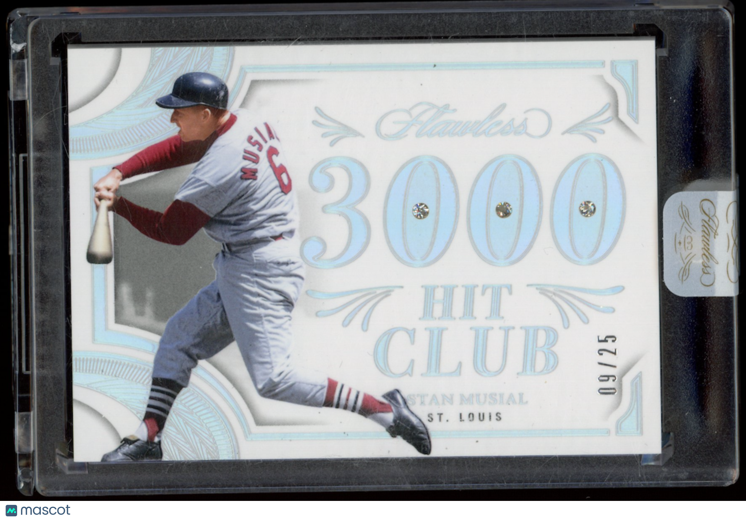 STAN MUSIAL 2025 Panini Flawless 3000 Hit Club Triple Diamond /25 #10 Cardinals