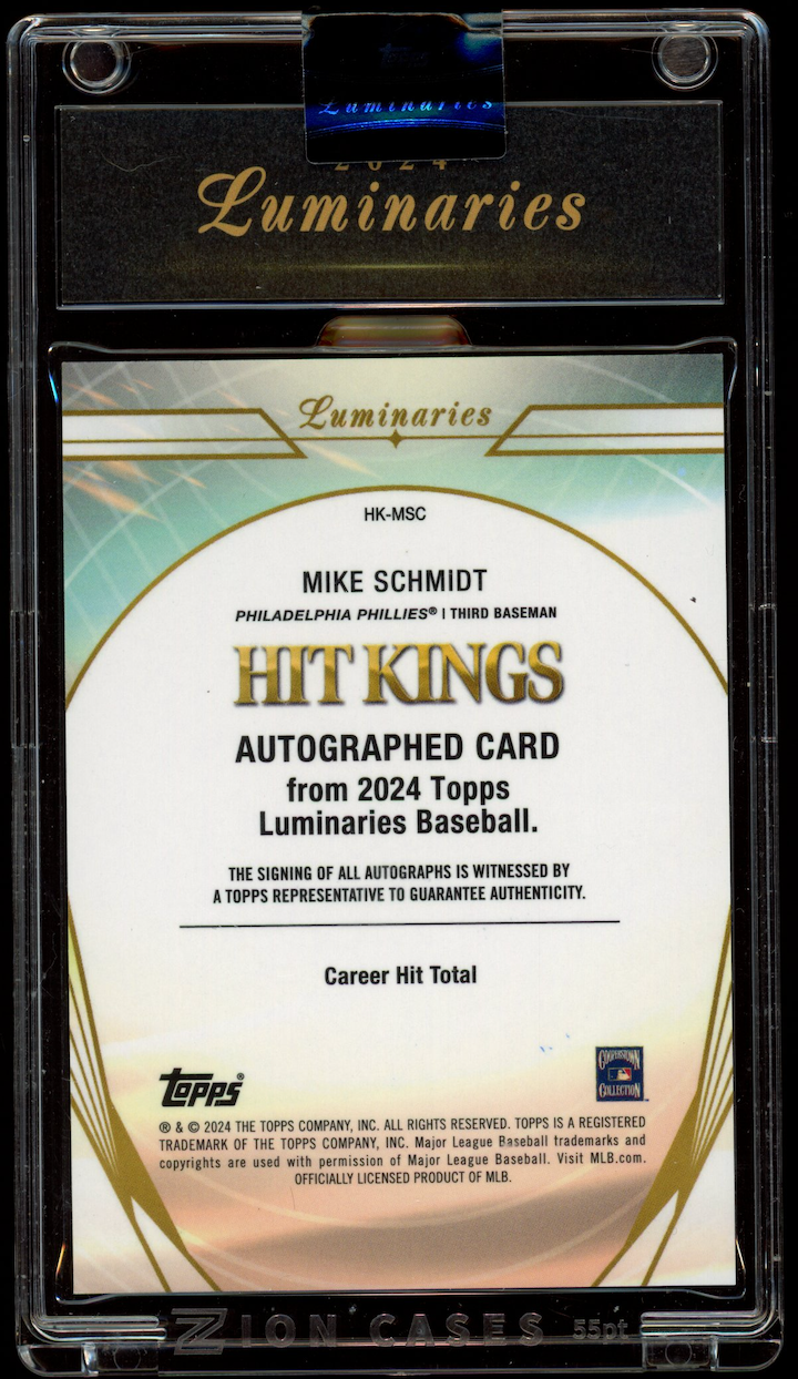 MIKE SCHMIDT 2024 Topps Luminaries Hit Kings Auto Red /10 #HK-MSC Phillies