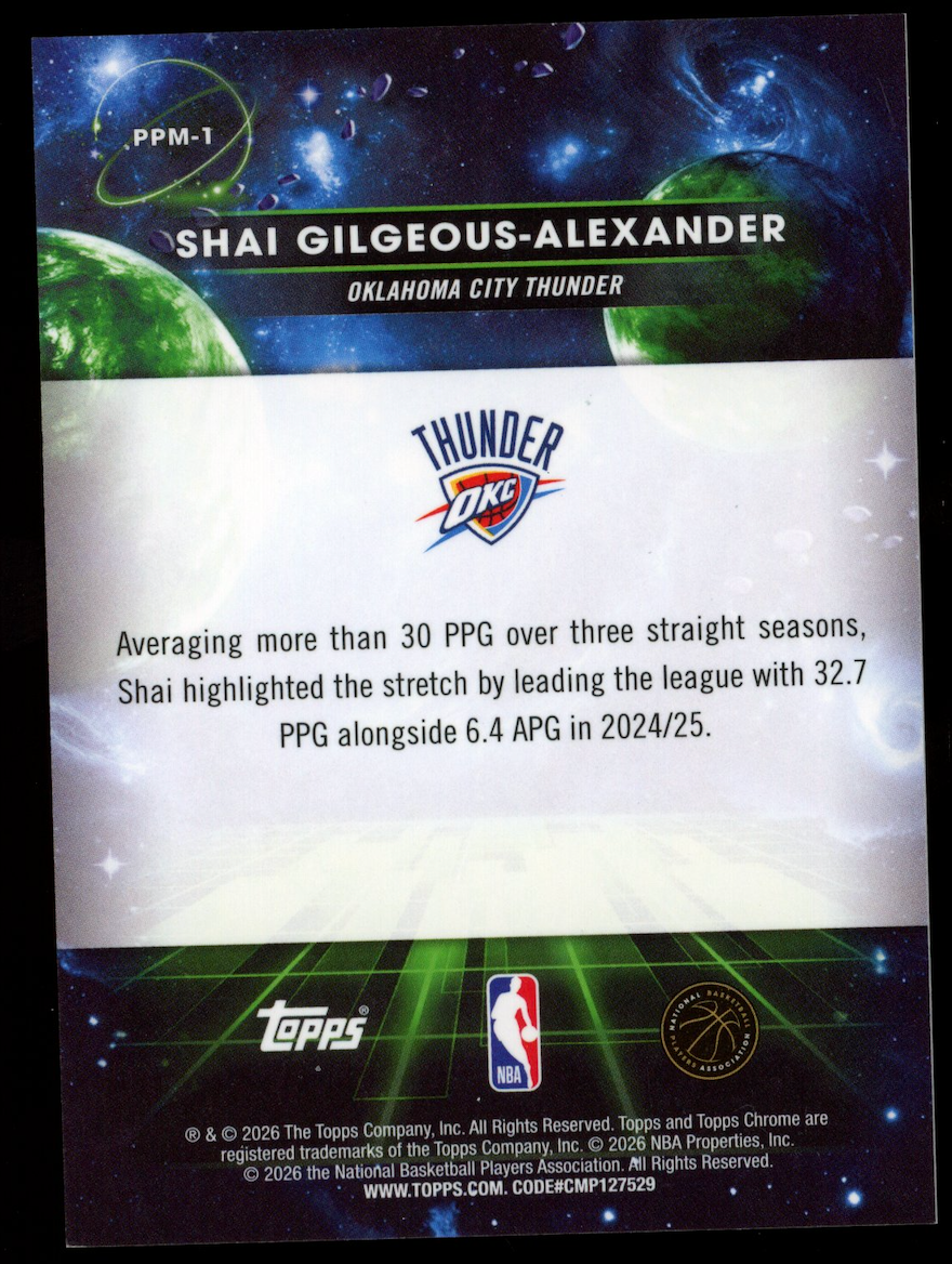 SHAI GILGEOUS-ALEXANDER 2025-26 Topps Chrome Cosmic Planetary Mercury #PPM-1