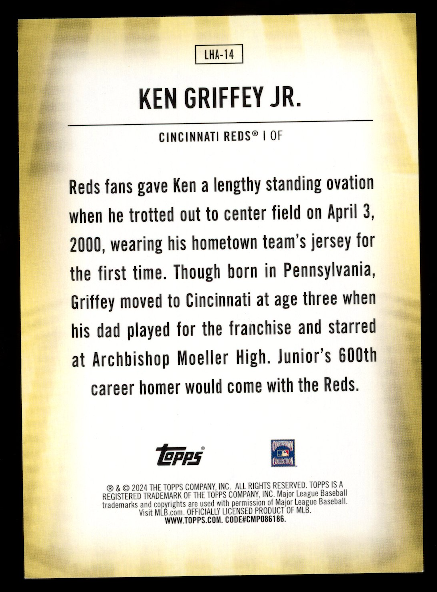 KEN GRIFFEY JR. 2024 Topps Home Field Advantage Case Hit SSP #LHA-14 Reds