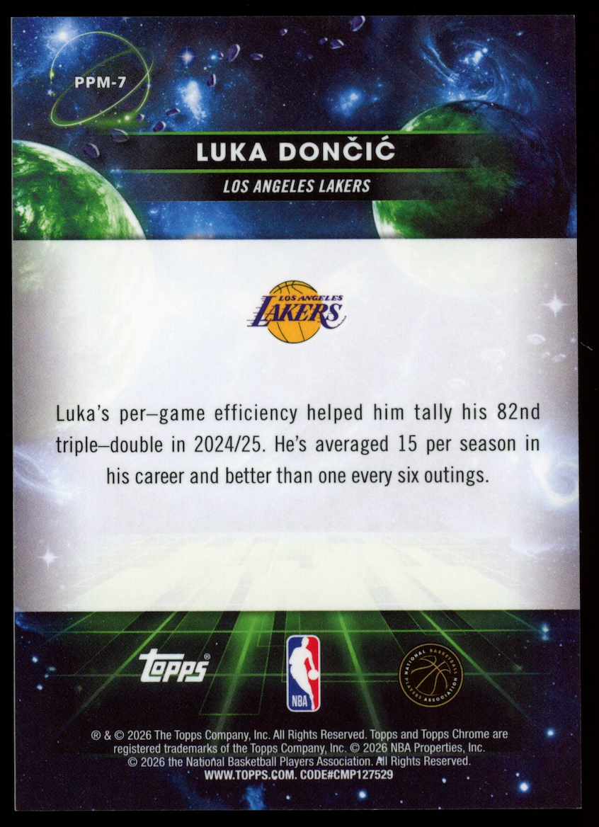 LUKA DONCIC 2025-26 Topps Cosmic Chrome Planetary Pursuit Mercury #PPM-7 Lakers