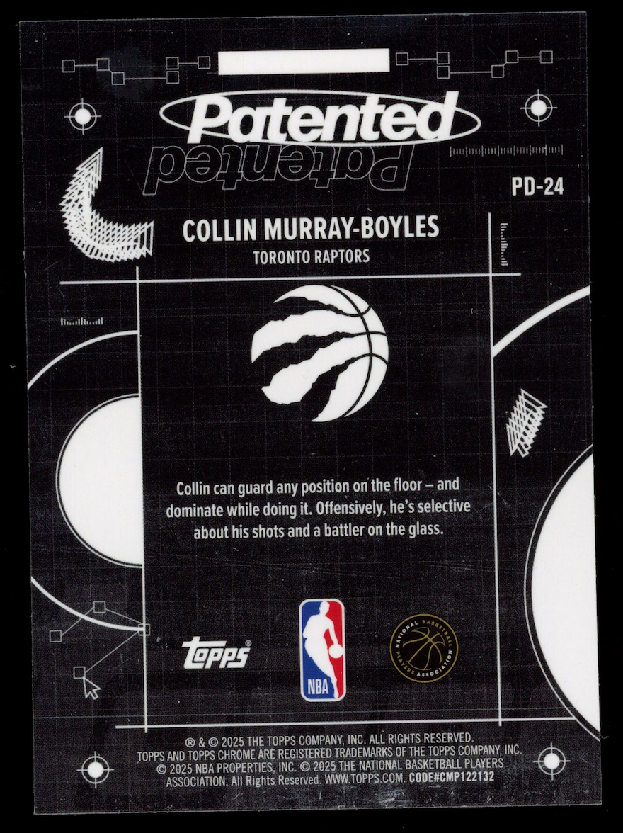 COLLIN MURRAY-BOYLES 2025-26 Topps Chrome Patented Rookie Case Hit SSP #PD-24