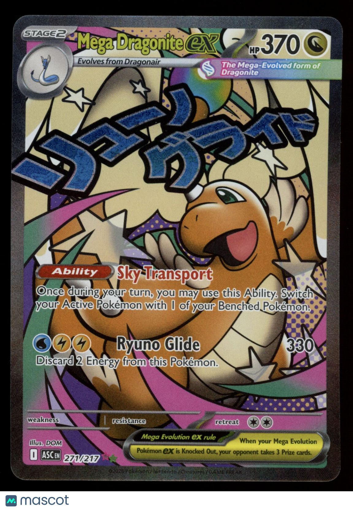 MEGA DRAGONITE EX 2026 Pokemon ME Ascended Heroes Mega Attack Rare #271/217