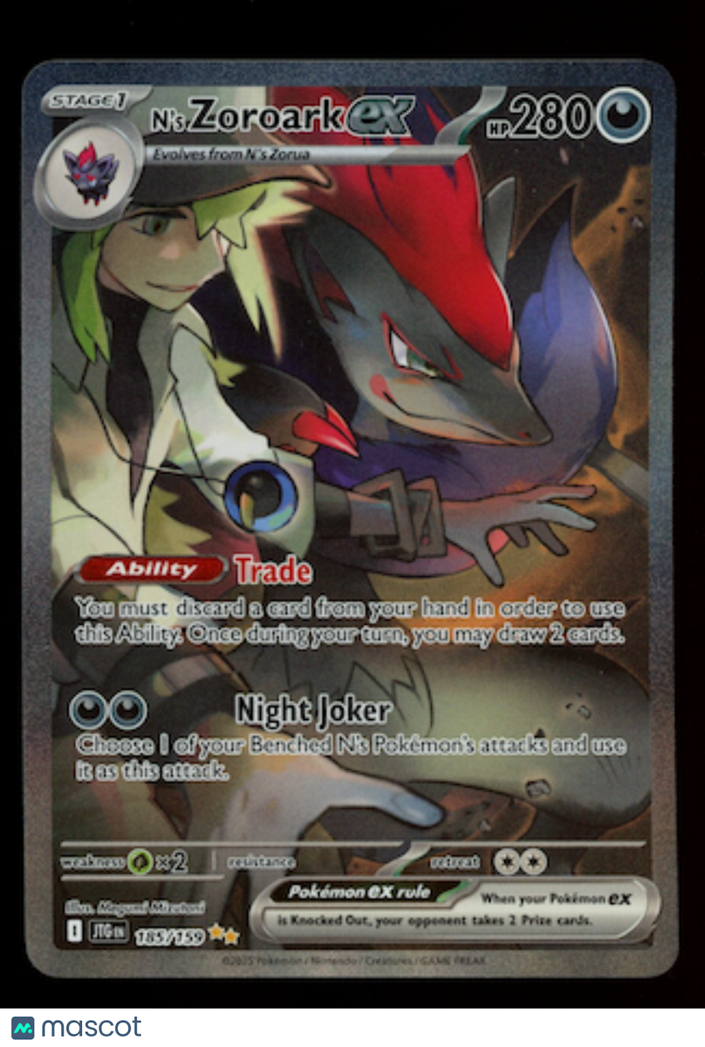 N'S ZOROARK 2025 Pokemon Journey Together #185/159 Special Illustration Rare