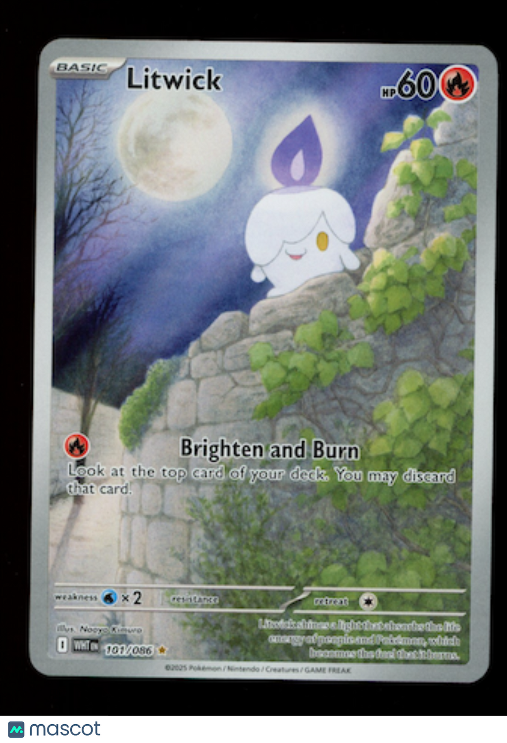 LITWICK 2025 Pokemon Scarlet & Violet White Flare #101/86 Illustration Rare